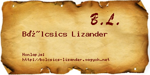 Bölcsics Lizander névjegykártya